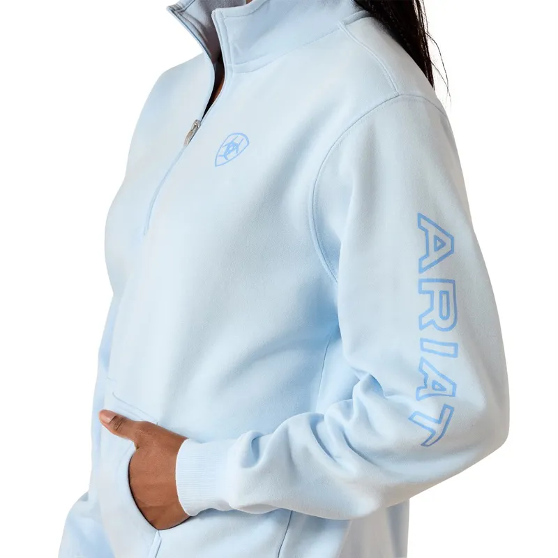 Ariat Logo 1/2 Zip Women's Sweatshirt - Nantucket Breeze-2