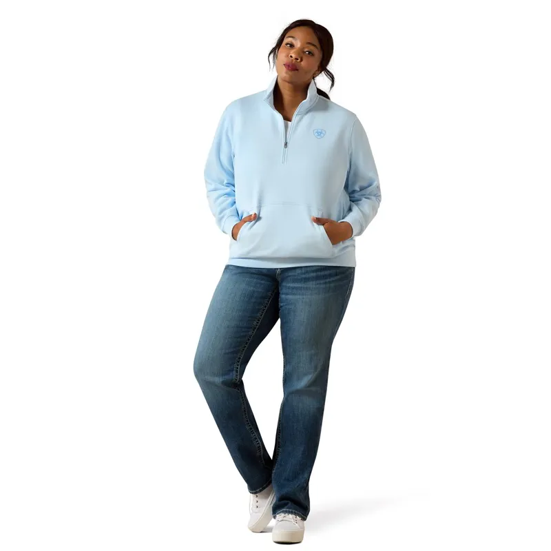 Ariat Logo 1/2 Zip Women's Sweatshirt - Nantucket Breeze-5