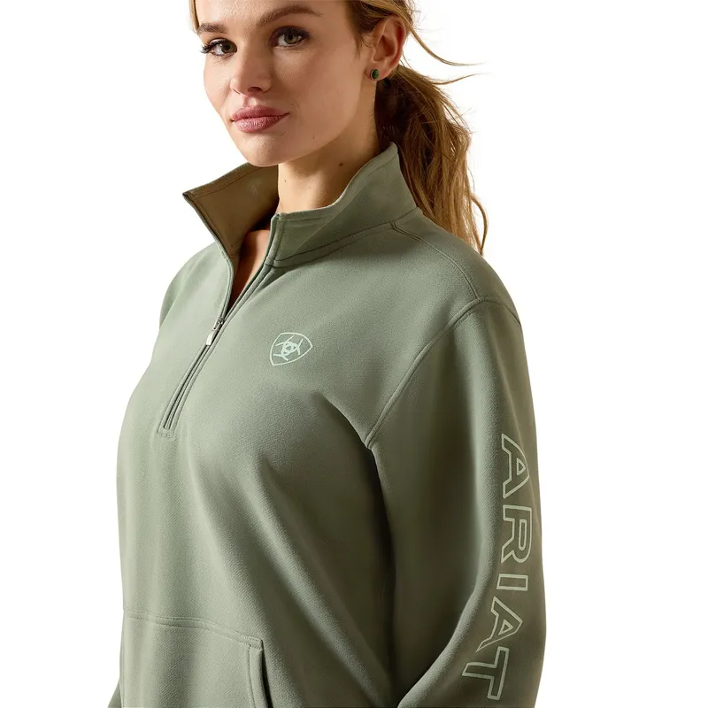 Ariat Logo 1/2 Zip Womens Sweatshirt - Sea Spray-2
