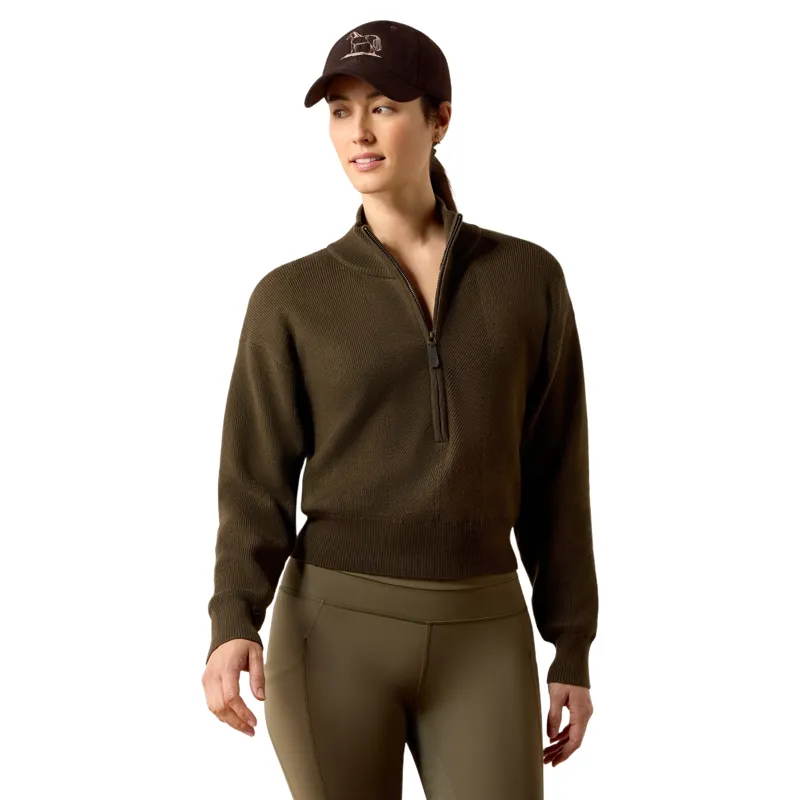 Ariat Foxleigh Womens 1/2 Zip Sweatshirt - Earth