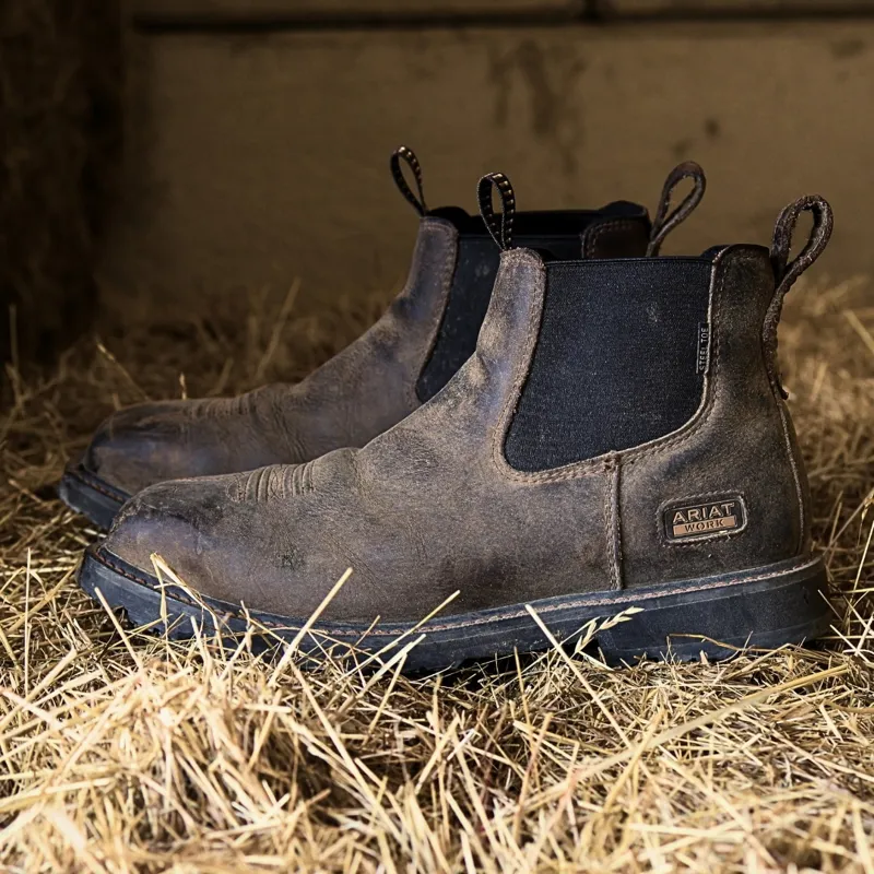 Ariat Groundrancher Steel Toe Men's Work Boots - Dark Brown-4