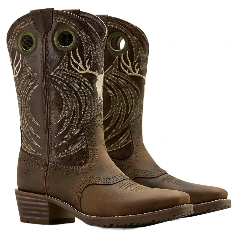Ariat Hybrid Roughstock Antler Men's Western Boots - Wild Taupe-1