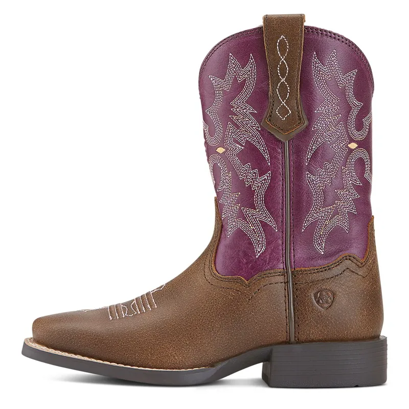 Ariat Tombstone Junior Western Boots - Vintage Bomber/Plum-2