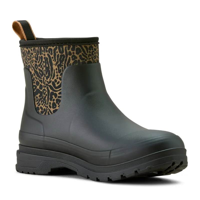 Ariat Kelmarsh Shortie Womens Short Boots - Black/Ocelot Print-2