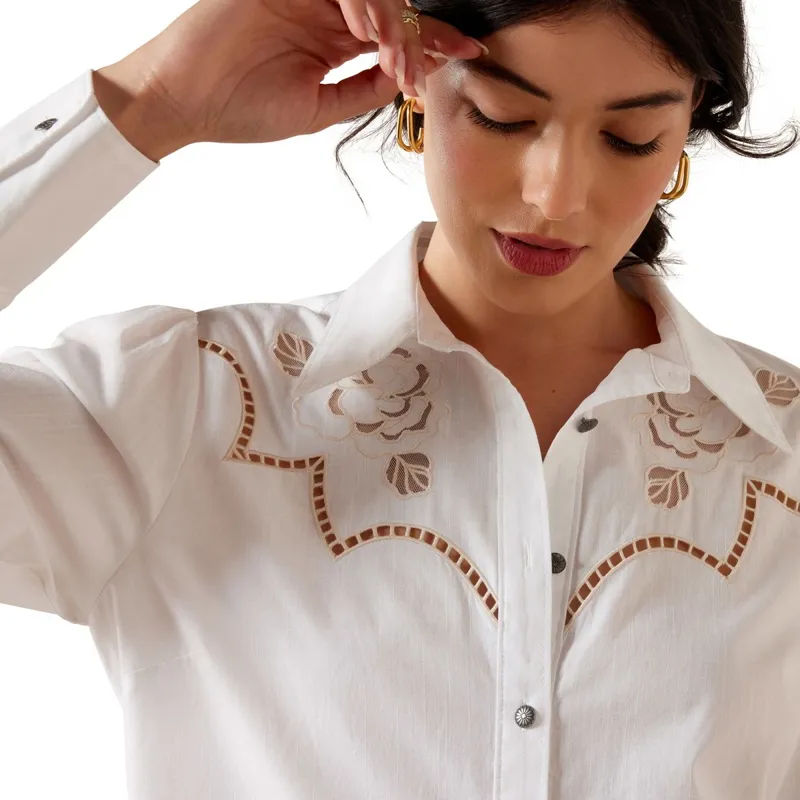 Ariat Lattice Women's Shirt - White-1