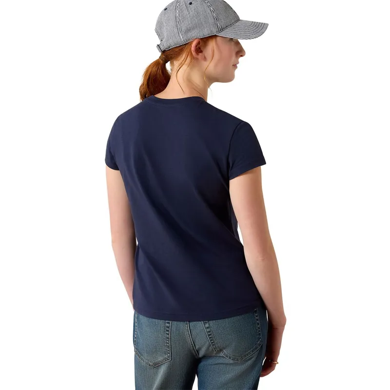 Ariat Vertical Logo Youth Tee - Navy Team / Red-1