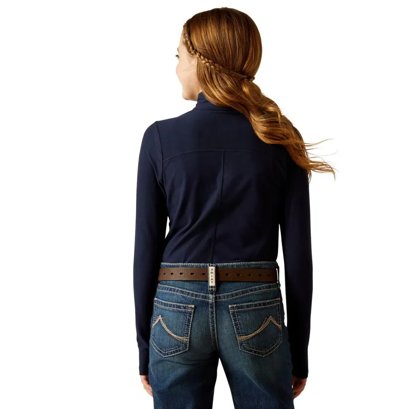 Ariat Lowell 3.0 1/4 Zip Junior Girls Base Layer - Navy-1