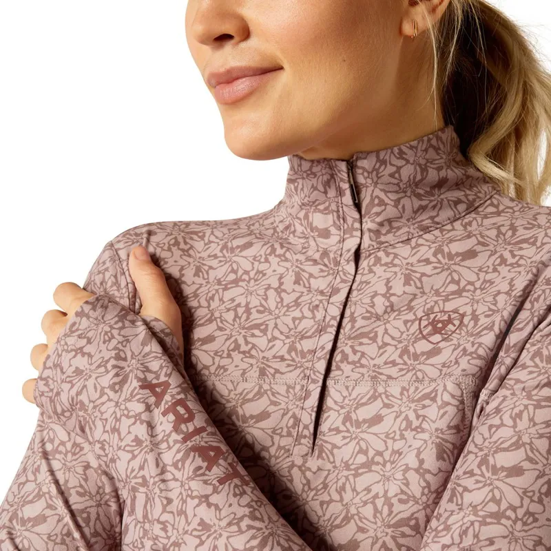 Ariat Lowell 3.0 1/4 Zip Women's Base Layer - Abstract Floral-1