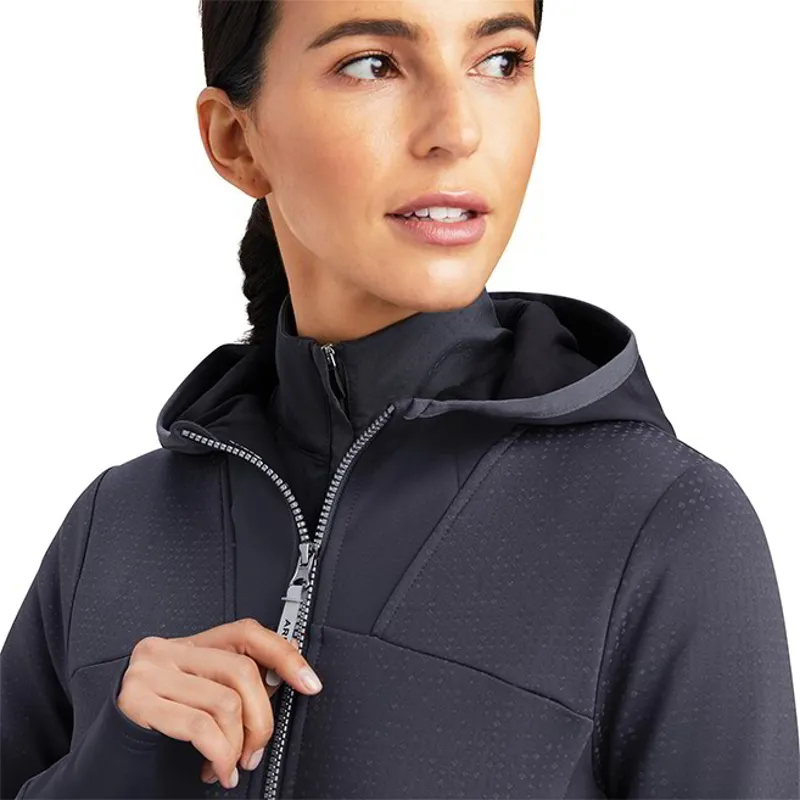Ariat Lumina Full Zip Womens Hooded Sweatshirt - Ebony-3