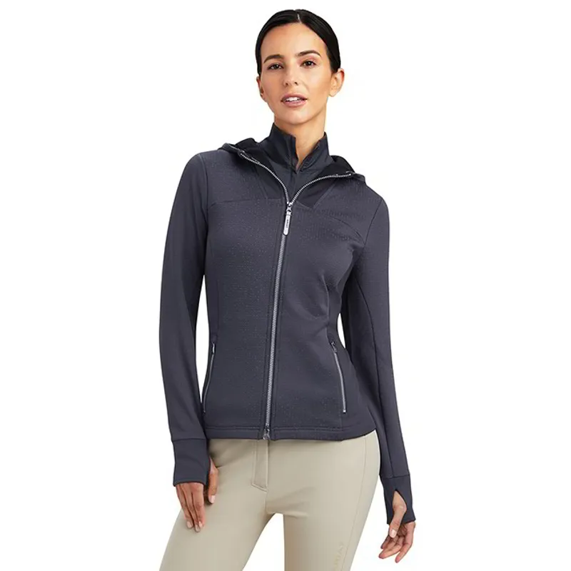 Ariat Lumina Full Zip Womens Hooded Sweatshirt - Ebony-1