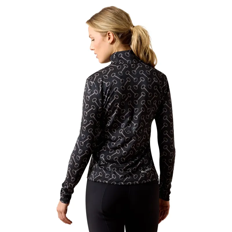 Ariat Lunaveil Women's 1/2 Zip Base Layer - Black French Link Print-1