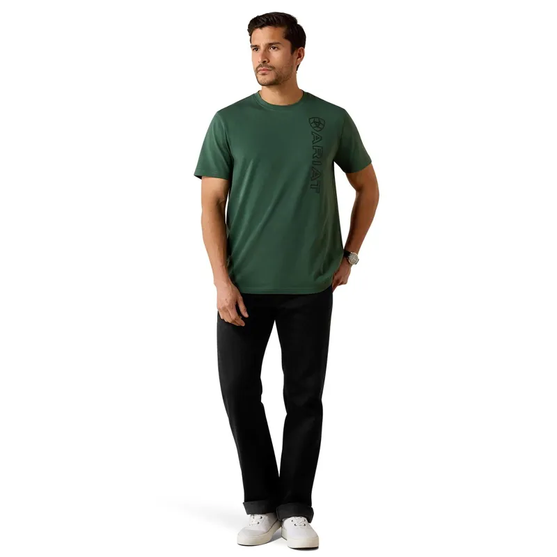 Ariat Vertical Logo Men's Tee - Monstera-4