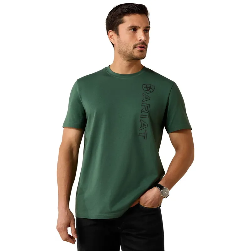 Ariat Vertical Logo Men's Tee - Monstera-1