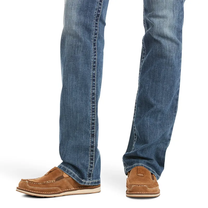 Ariat R.E.A.L Mid Rise Icon Stackable Women's Straight Jeans - Rainstorm-3