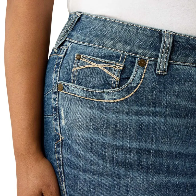 Ariat Estelle Women's Mid Rise Straight Leg Jeans - Blue-5