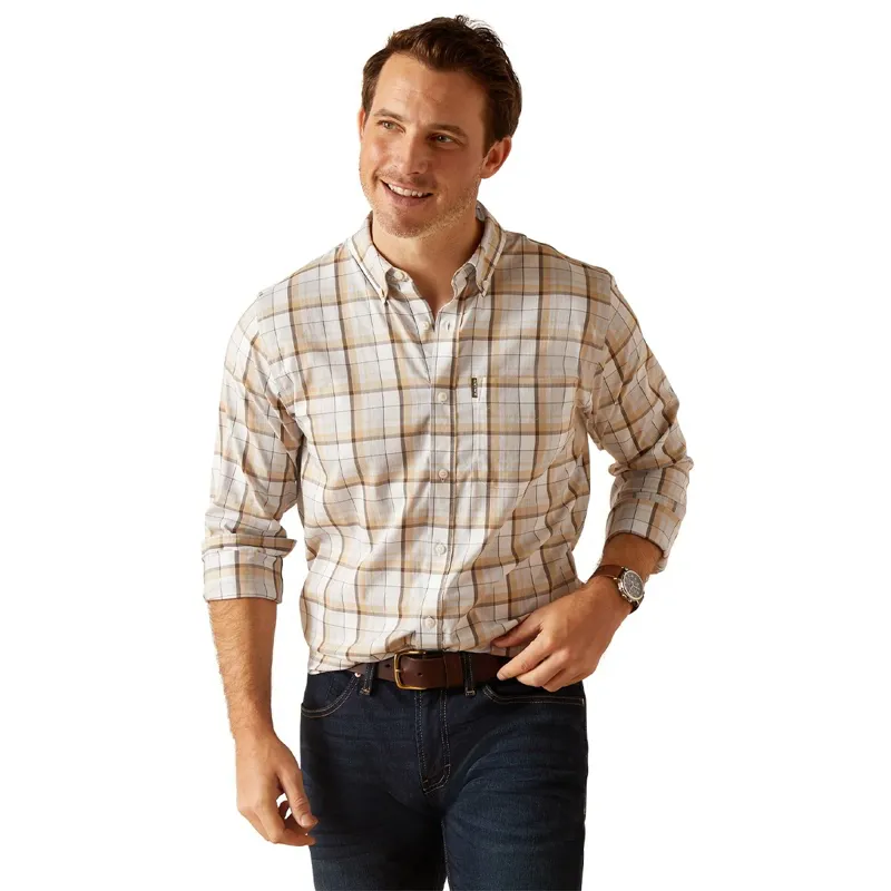 Ariat Country Napa Men's Long Sleeve Shirt - Tan Check
