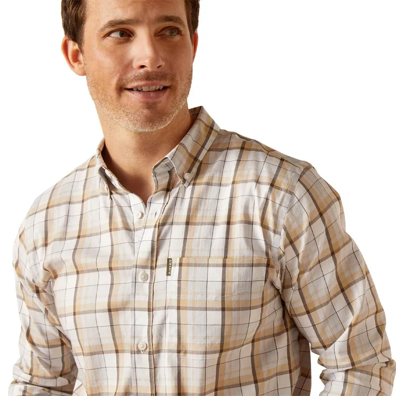 Ariat Country Napa Men's Long Sleeve Shirt - Tan Check-3