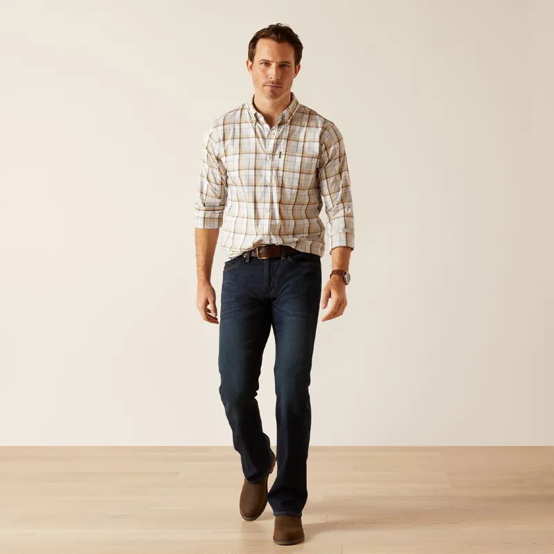 Ariat Country Napa Men's Long Sleeve Shirt - Tan Check-2