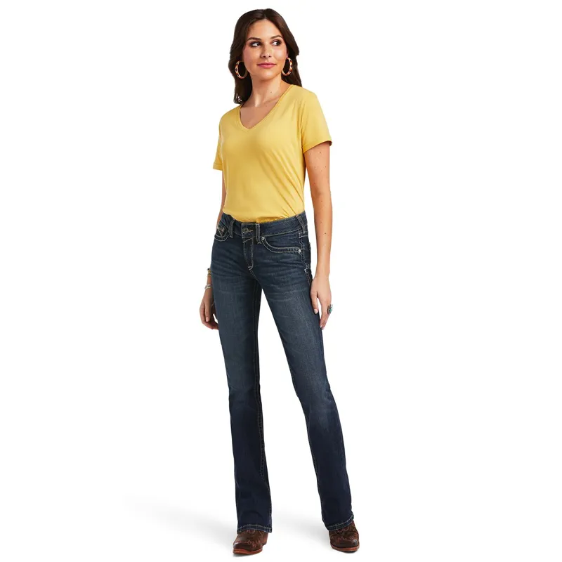 Ariat R.E.A.L. Perfect Rise Women's Lexie Boot Cut Jeans - Blue-1