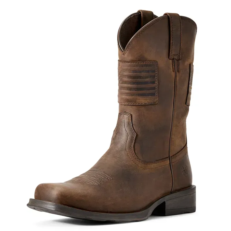 Ariat Rambler Patriot Men's Western Boots - Distressed Brown