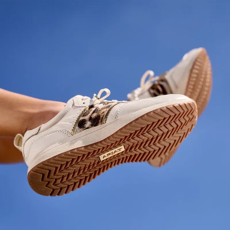 Ariat Ranch Runner Women's Sneakers - Bright Cream/Leopard-2