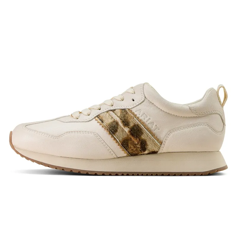Ariat Ranch Runner Women's Sneakers - Bright Cream/Leopard-3