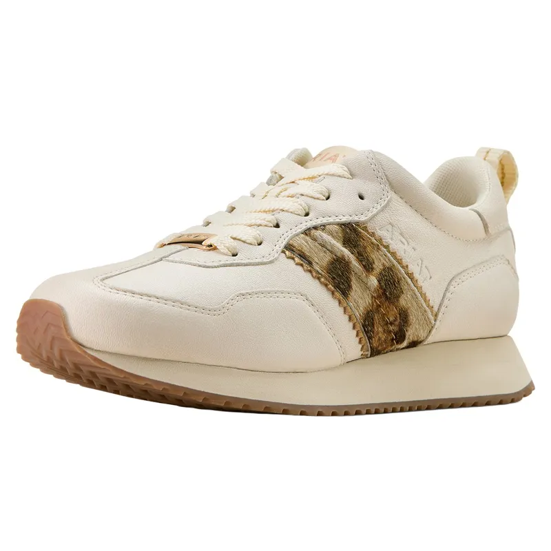Ariat Ranch Runner Women's Sneakers - Bright Cream/Leopard