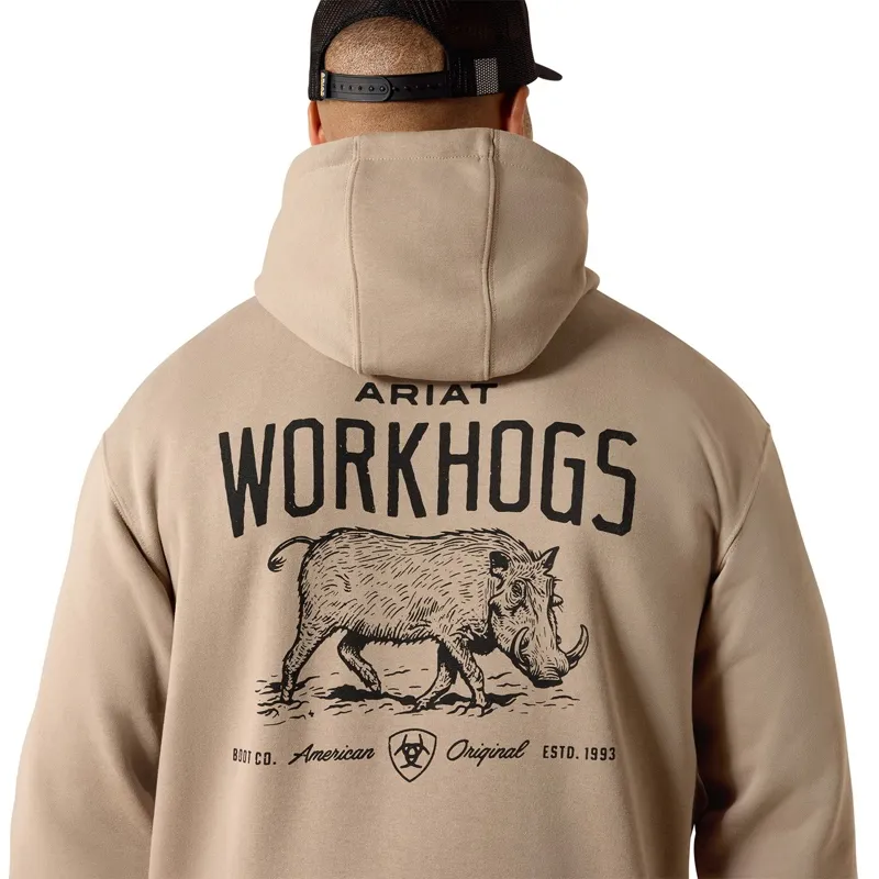 Ariat Rebar Lightweight Men's Workhog Hoodie - Greige-3