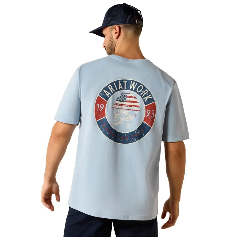 Ariat Rebar Cotton Strong Men's T-Shirt - Dusty Blue