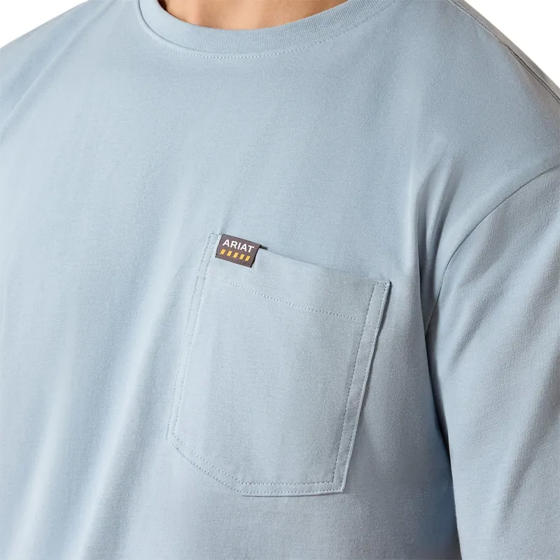 Ariat Rebar Cotton Strong Men's T-Shirt - Dusty Blue-3