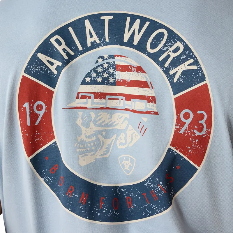 Ariat Rebar Cotton Strong Men's T-Shirt - Dusty Blue-4