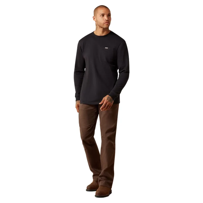 Ariat Rebar Cotton Strong Eagle Skull Men's Long Sleeve Tee - Black-6