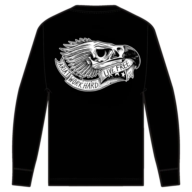 Ariat Rebar Cotton Strong Eagle Skull Men's Long Sleeve Tee - Black-2