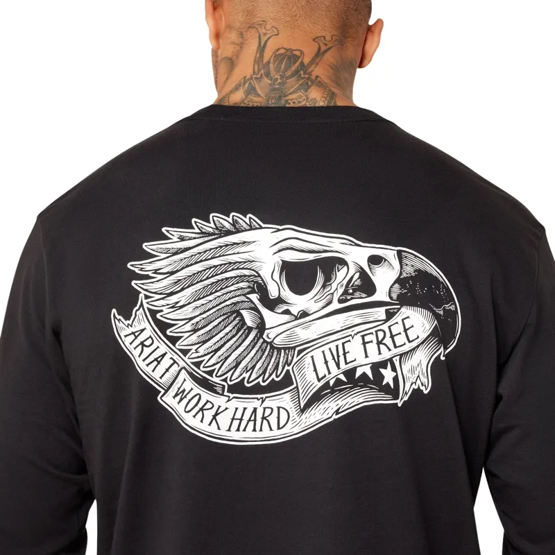 Ariat Rebar Cotton Strong Eagle Skull Men's Long Sleeve Tee - Black-3