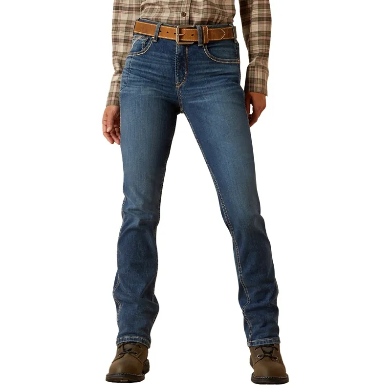 Ariat Riveter Rebar High Rise Women's Straight Leg Jeans - Blue
