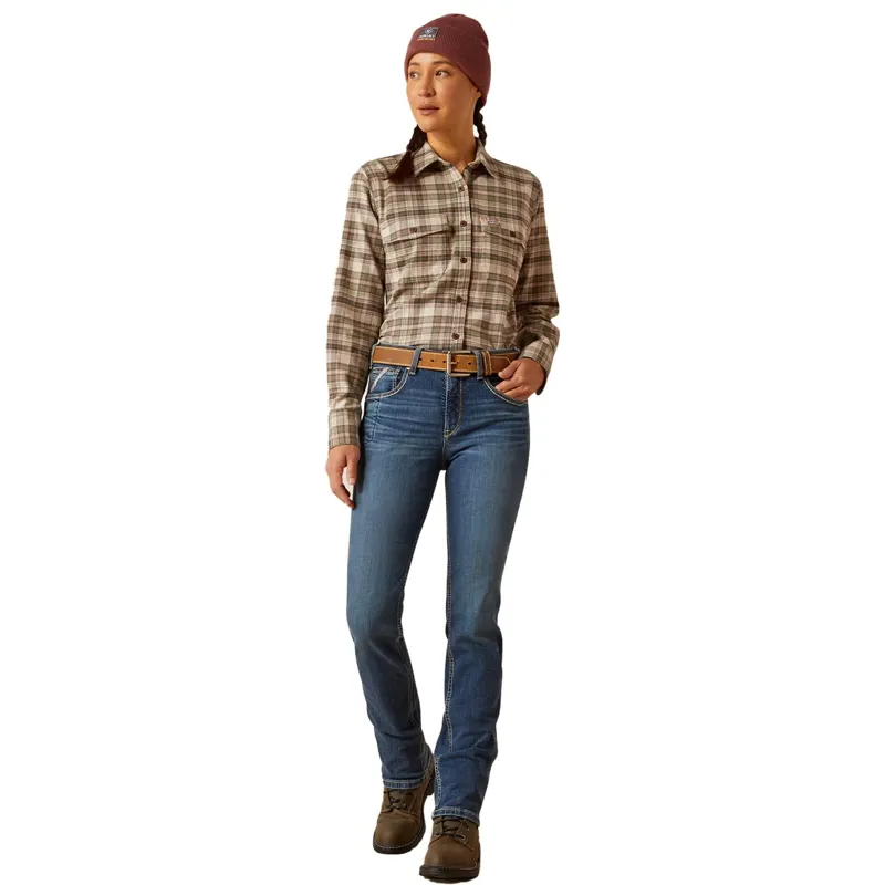 Ariat Riveter Rebar High Rise Women's Straight Leg Jeans - Blue-1