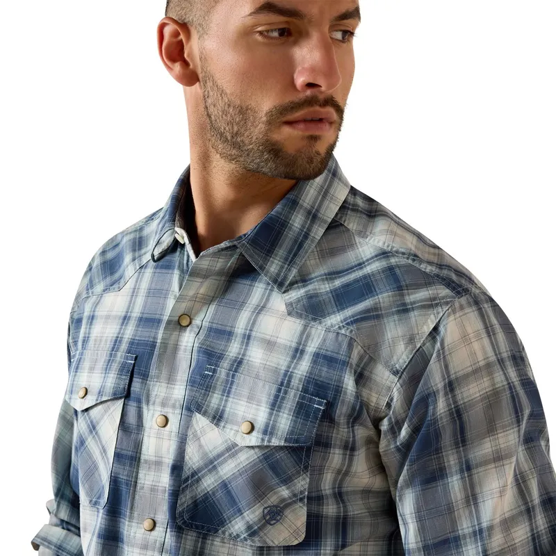 Ariat Men's Retro Long Sleeve Shirt - Heathcliff/Blue-2