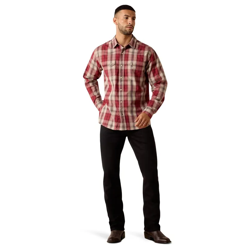 Ariat Men's Retro Long Sleeve Shirt - Hawthorne/Red-3