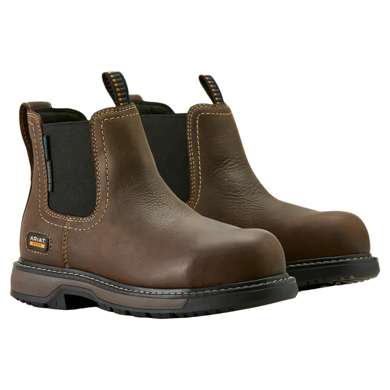 Ariat Riveter Chelsea Waterproof Women's Work Boots - Dark Brown-5