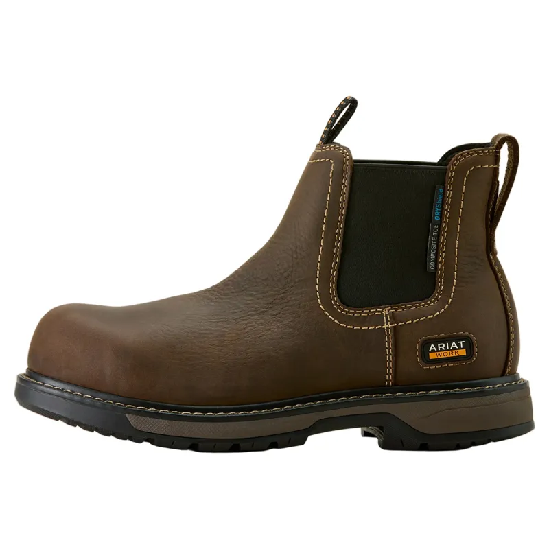 Ariat Riveter Chelsea Waterproof Women's Work Boots - Dark Brown-7