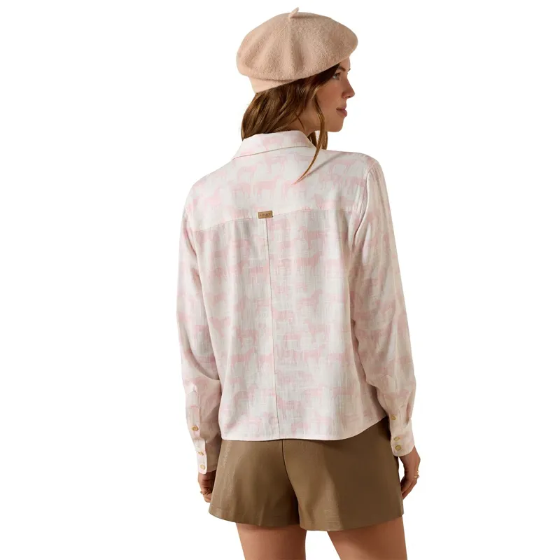 Ariat Country Rudford Womens Shirt - Icy Pink/Horse Print-1