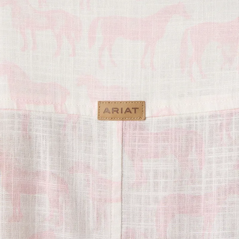 Ariat Country Rudford Womens Shirt - Icy Pink/Horse Print-3