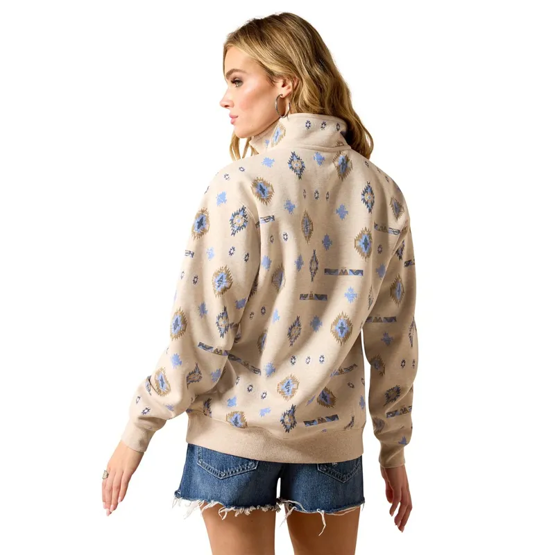 Ariat Sapphire Women's 1/2 Zip Sweatshirt - Oatmeal Heather-1