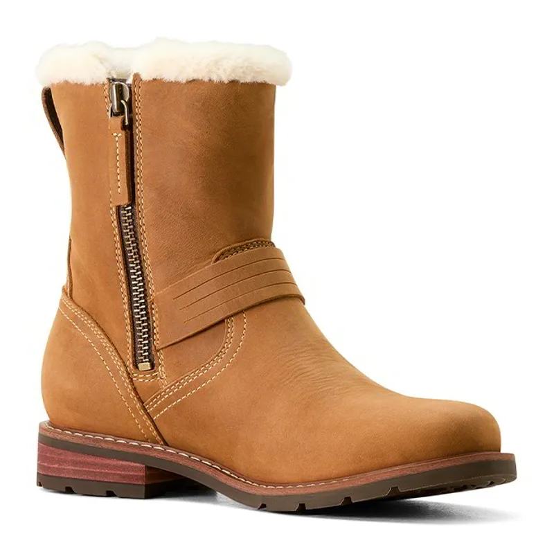 Ariat Savannah Sherpa Womens Short Waterproof Boots - Carmel Tan-2