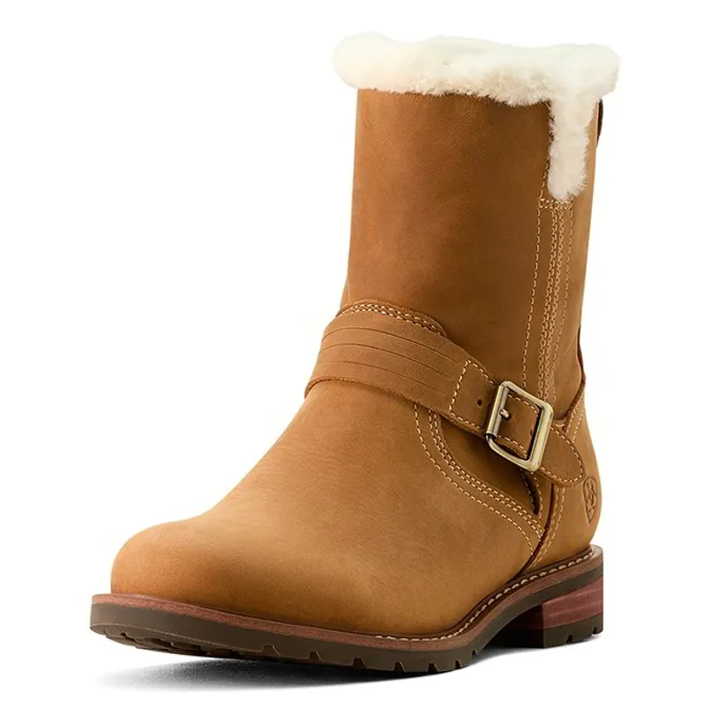 Ariat Savannah Sherpa Womens Short Waterproof Boots - Carmel Tan