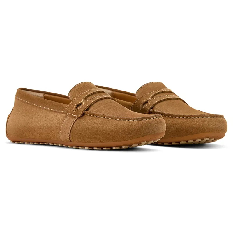 Ariat Selene Driving Moc Shoe - Caramel Suede-1