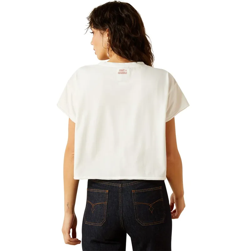 Ariat Sendero Yeehaw Women's Boxy Cropped Tee - White-1