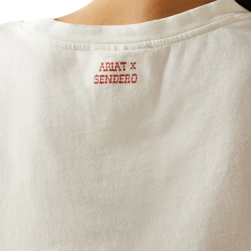 Ariat Sendero Yeehaw Women's Boxy Cropped Tee - White-3