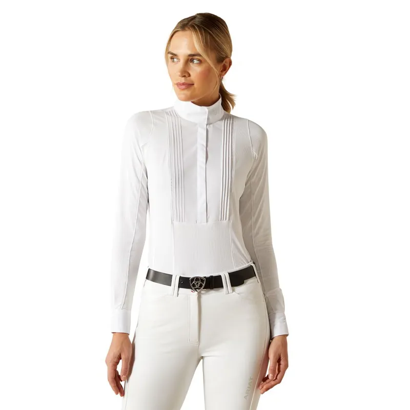 Ariat Luxe 2.0 Long Sleeve Ladies Show Shirt - White