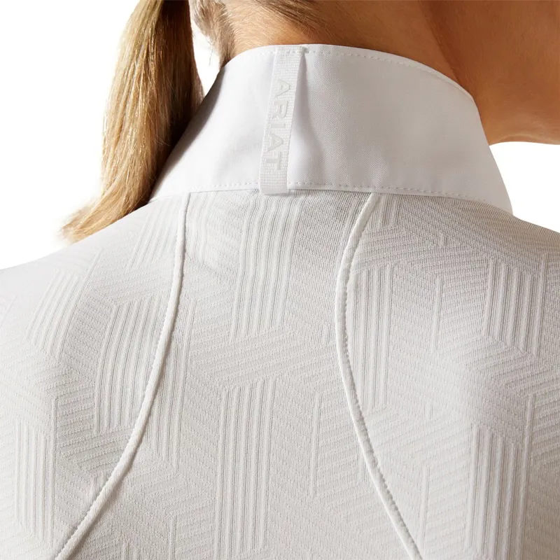 Ariat Luxe 2.0 Long Sleeve Ladies Show Shirt - White-3